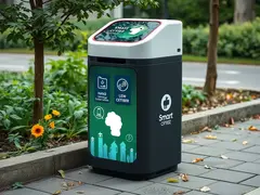 Smart trash cans improve environmental efficiency and technology application.