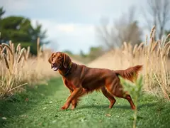 Irish Setter promotes mental health through outdoor exercise.