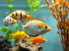 熱帶魚生態魚缸清澈水質與植栽裝飾