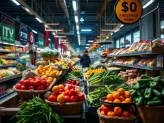 Otimização da cadeia de suprimentos de alimentos frescos para opções na mesa da família.